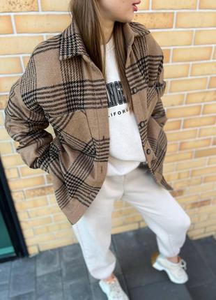 Коричнева утеплена сорочка 💗 накидка на осень 💗