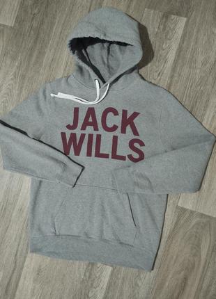 Чоловіче худі / jack wills / тепла сіра кофта з капюшоном / чоловічий одяг / толстовка / светр