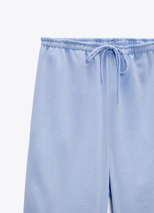 Прямі брюки з текстуровані zara nwt небесно-блакитні6 фото