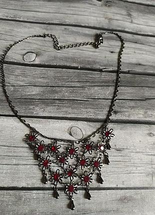 Кольє метал скляні кристали