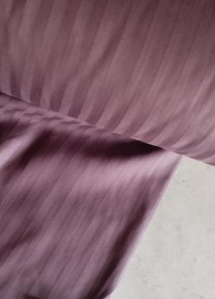 Постіль страйп сатин полоска рожева фрезова модна турецька темна2 фото