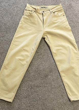 Винтажные бежевые джинсы песочного цвета3 фото