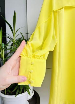 🍋сукня жіноча з довгим рукавом лимонно-жовтого кольору від zara4 фото