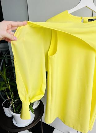 🍋сукня жіноча з довгим рукавом лимонно-жовтого кольору від zara7 фото