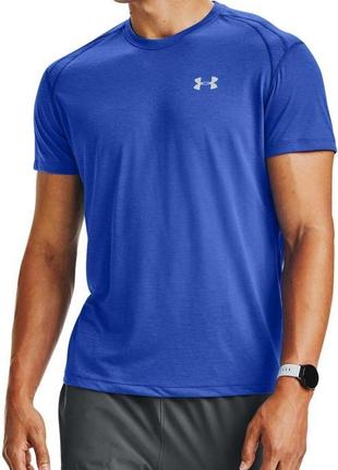 Футболка спортивная тренировочная мужская синяя t-shirt under armour ua streaker 2.0 shortsleeve3 фото