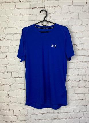 Футболка спортивна тренувальна чоловіча синя t-shirt under armour ua streaker 2.0 shortsleeve