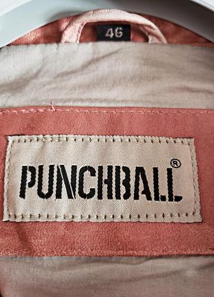 Косуха байкерська із заклепками punchball мотокуртка шкіра лама eur46 стиль casual original orange5 фото