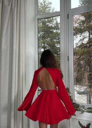 🎨4 цвета! невероятное женское платье красное красное Красное женское платье женская мини мины клеш клеш2 фото