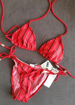Купальник красный в полоску 42-44