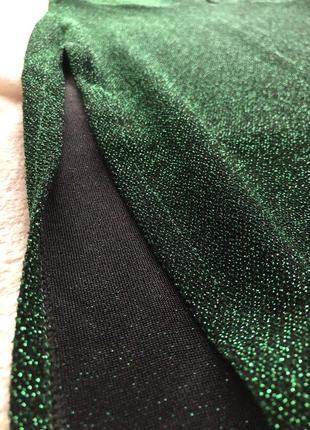 Неймовірне плаття смарагдового кольору з розрізом від бедра розмір m s l5 фото
