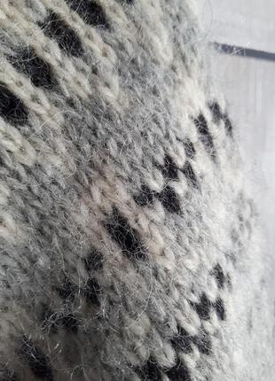 Вовняний светер сірий теплий з орнаментом  у скандинавському стилі р s m5 фото
