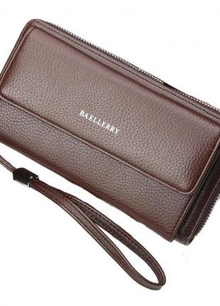 Чоловічий гаманець портмоне baellerry favorit коричневий1 фото