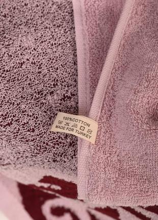 Рушник сауна, махра, рожевого кольору, 160 × 80см.4 фото