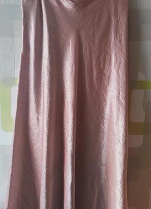 Новая атласная юбка 100см макси в пол женская1 фото