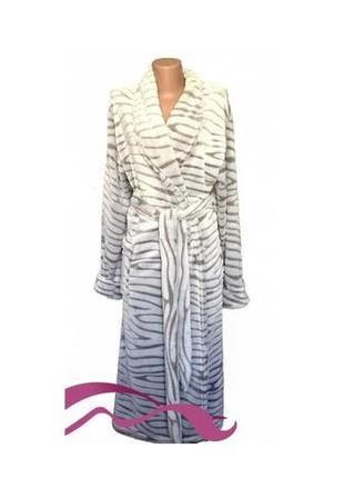 Красивий довгий жіночий халат з махри на запах 58 і 60 розмір