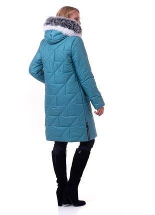 Модне молодіжне зимове пальто з натуральним хутром песця з 46 по 60 розмір4 фото