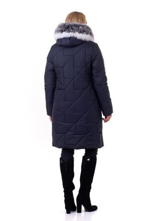 Модне молодіжне зимове пальто з натуральним хутром песця з 46 по 60 розмір8 фото