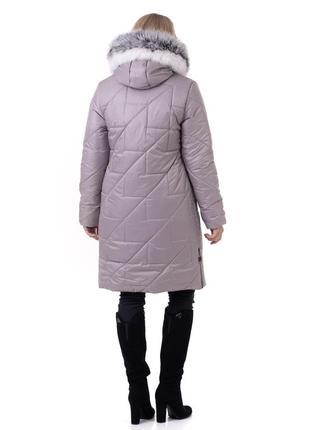 Модне молодіжне зимове пальто з натуральним хутром песця з 46 по 60 розмір2 фото