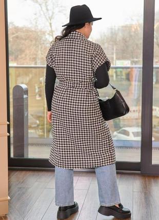 Черное модное женское шерстяное жилет-пальто батал с 46 по 68 размер2 фото