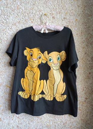 Женская футболка c принтом дисней disney серая король лев lion king