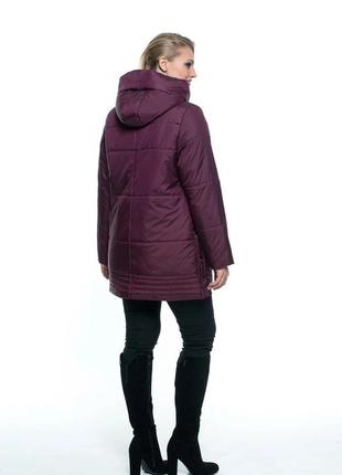 Женская демисезонная  куртка свободного кроя  цвета марсал батал с 50 по 66 размер2 фото