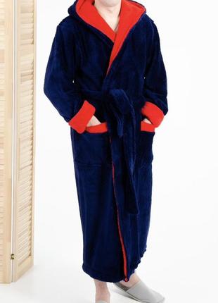 Стильный мужской махровый халат с капюшоном м l, xl, xxl,xxxl