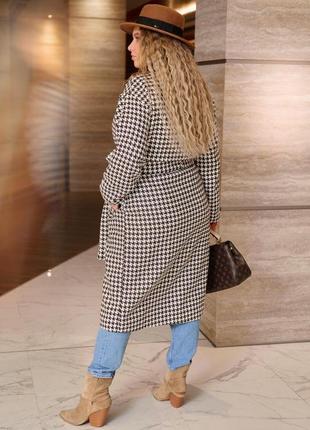 Коричневое модное женское кашемировое пальто батал с 46 по 68 размер3 фото