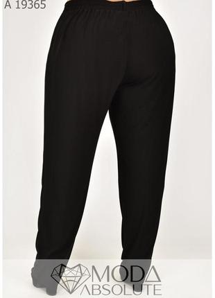 Черные летние женские штаны на резинке батал с 60 по 76 размер2 фото