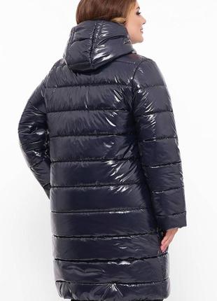 Модное молодёжное пальто из глянцевого лаке moncler больших размеров с 56 по 626 фото