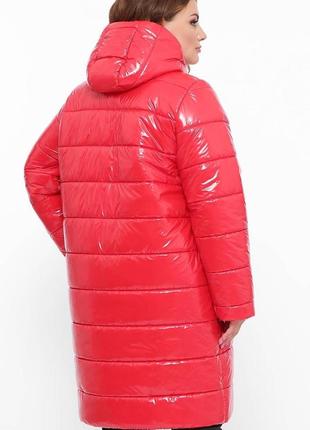 Модное молодёжное пальто из глянцевого лаке moncler больших размеров с 56 по 623 фото