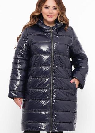 Модное молодёжное пальто из глянцевого лаке moncler больших размеров с 56 по 624 фото