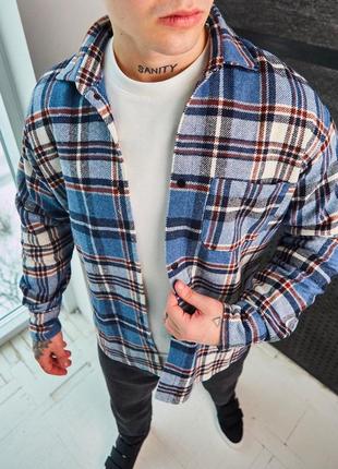 Модная мужская байковая рубашка в клеточку s m l xl6 фото