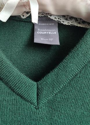 Женский джемпер теплый брендовый свитер вязаный зимний зеленый винтаж классика romlinson courtelle6 фото
