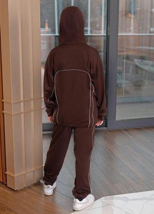 Модный спортивный подростковий костюм для мальчика светотражайка хаки на рост 152-1586 фото