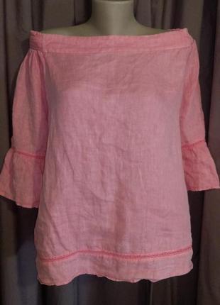 Льняна блузочка з відкритими плечима