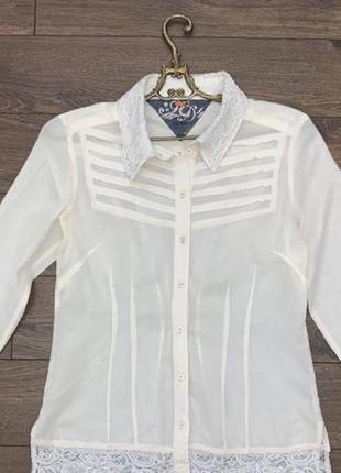 Стильная нюдовая кремовая айвори слоновая кость рубашка блуза"tommy hilfiger",m 100% хлопок