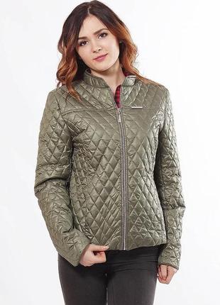 Женская демисезонная стёганная женская  куртка стального цвета  с 48 по 68 размер8 фото
