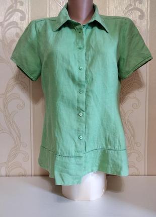 Льняная рубашка с коротким рукавом, 100% лён.