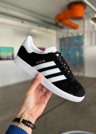 Чоловічі кросівки adidas gazelle black white 40-41-42-43-44-45