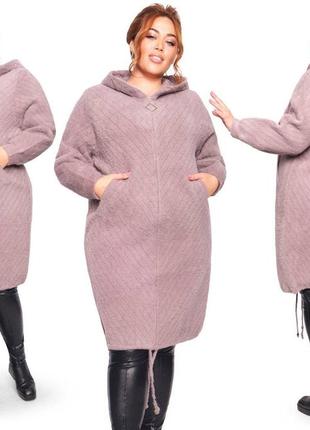 Модне жіноче пальто з натуральної альпаки розміри 52-561 фото