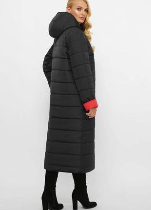 Модное женское двухстороннее  длинное зимнее пальто  батал  с 56 по 64 размер2 фото