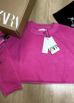Трикотажний укорочений светр жакет в рубчик, кофта для дівчинки, укороченый свитер жакет для девочки, zara5 фото