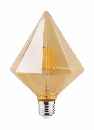 "rustic pyramid-6" 6w  2200к  e27 лампа винтажная светодиодная (ретро) filament led