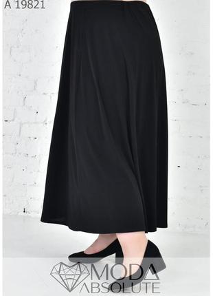 Черная стильная летняя женская длинная юбка батал с 54 по 70 размер4 фото