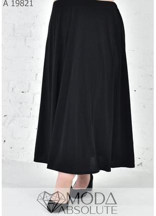 Черная стильная летняя женская длинная юбка батал с 54 по 70 размер3 фото