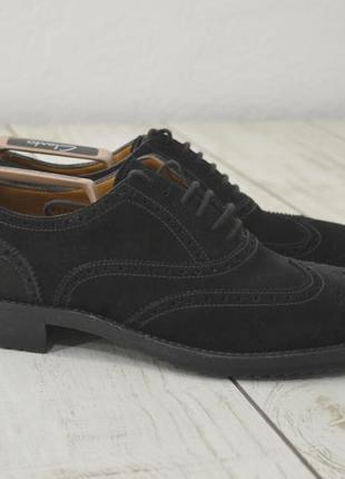 Gravati italy замшеві чоловічі туфлі броги чорного кольору оригінал 42 розмір
