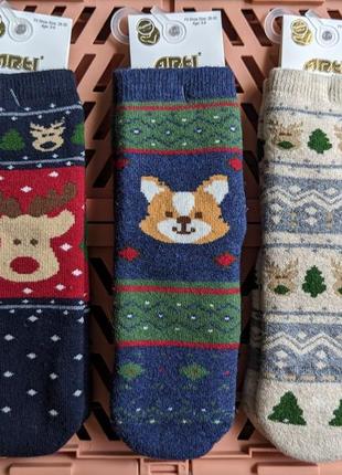 Набір новорічних махрових шкарпеток на 5-6 років1 фото