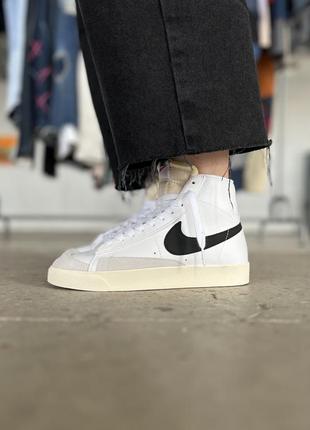 Мужские кроссовки nike blazer mid white black 40-42-43-44-455 фото