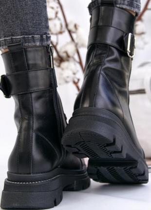 Высокие кожаные ботинки на шнуровке,берцы,зима,36-37 размер.2 фото