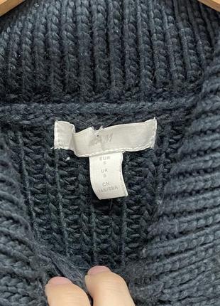 Свитер изумрудный вязаный вязка с воротником оверсайз4 фото